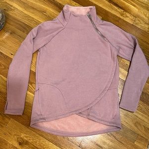 Athleta kozy karma zip mock neck sweatshirt size small dusty pink
